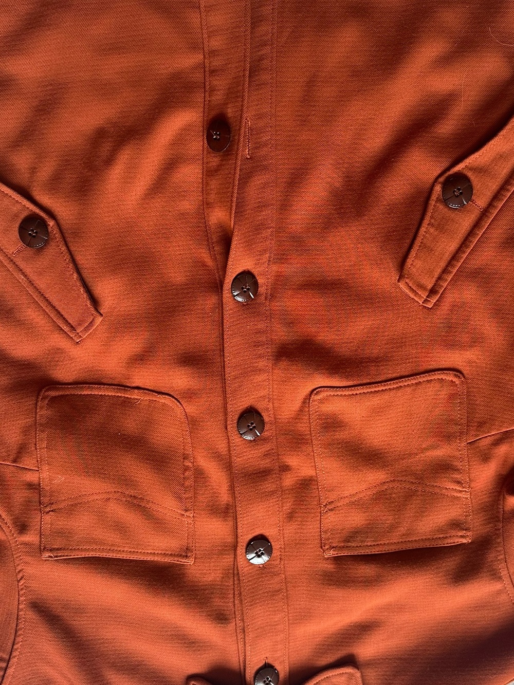 H&M Rust Oversized Utility Jacket Shacket Minimalist Button Up Coat EU 34 - Picture 8 of 12